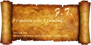 Frankovics Tivadar névjegykártya